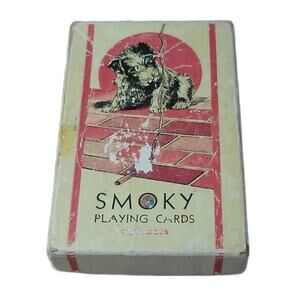 1930s Smoky Playing Cards Cigarette Advertising Empty Box Jack Russell Dog